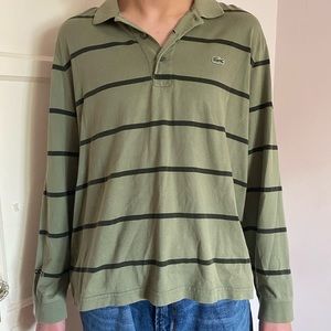 Green & Black striped polo shirt by Lacoste 🐊